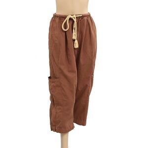 Free People Kahlani Harem Pull-On Cropped Pants Tapered-Leg Slouchy M New 281456